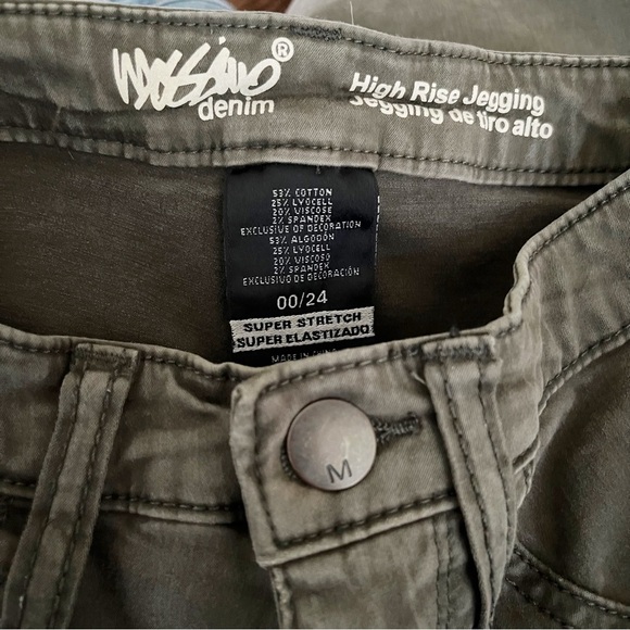 Mossimo High Rise Jeggings Women's Size 00/24 Olive Super Stretch Jeans Boho - Picture 5 of 5